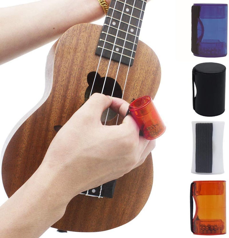WingPower 2Pcs Guitar Ukulele Sand Shaker Hammer Rhythm Ring Fun Finger Bell Mandolin Banjo Fluorescent Green ABS Handbells Drum Tap Keyboard Percussion Instrument (Random Color) - Image 5